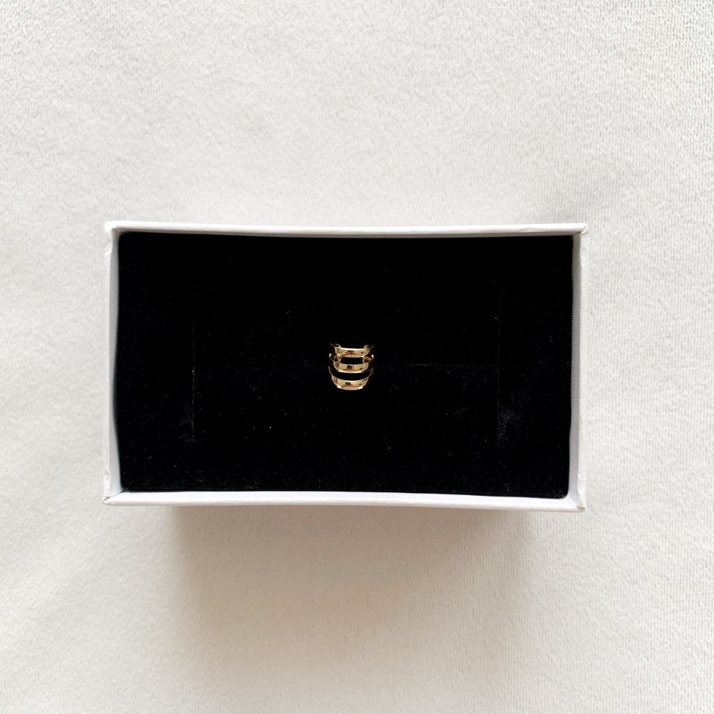 Golden Layered Hoops Ear Cuff